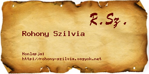 Rohony Szilvia névjegykártya