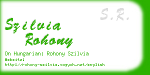 szilvia rohony business card